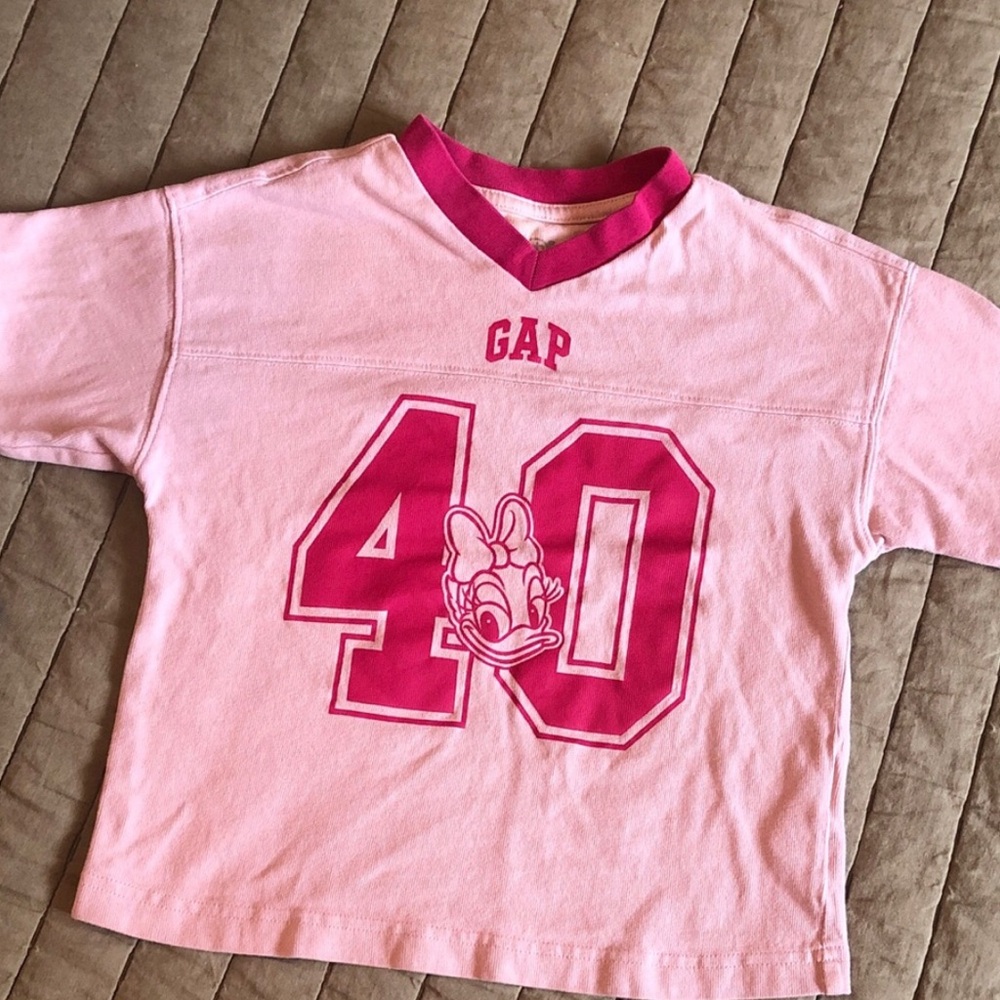 GAP Pink Daisy Duck Disney Jersey T-shirt
